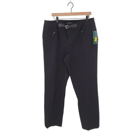 Lauren Ralph Lauren Pants - Lauren Ralph Lauren Pants Womens Cotton Front Zip Pockets Black Size 16W